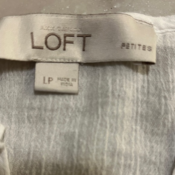 LOFT Women's White Tunic with Embroidered Accents - Picture 2 of 8